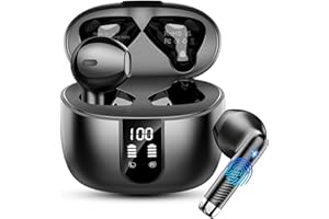 DRSAEC Cuffie Bluetooth 5.4, 2025 Auricolari Bluetooth 56Ore 6D Stereo Cuffie Wireless In Ear con 4 ENC Mic, Cuffie Senza Fili Cancellazione Rumore Cuffiette Sport IP7 Impermeabili Headphones per iOS/Android