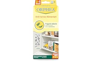 Orphea, Antitarme Alimentare, Elimina le Farfalline del Cibo e ne Previene lo Sviluppo, Senza Insetticida, Inodore Azione Naturale, 3 Trappole Adesive