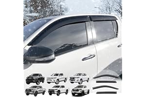 JHCHAN Lot de 4 déflecteurs d'air pour Toyota Hilux - Hilux Revo 2016-2025 MK8 MK9 Invincible/Invincible X/GR Sport/Icon/Active 4 portes - Protection contre le soleil et la pluie