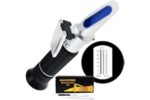 GAIN EXPRESS Rifrattometro Birra Mosto Rifrattometro, Scala Doppio - SG 1.000-1.120 e Brix 0-32% per Birra Mosto SG con ATC Funzione