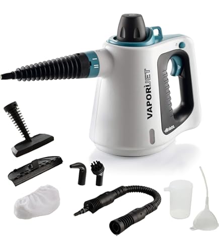 Stoomreiniger, handapparaat met 11 accessoires, 3,2 bar stoomdruk, 1050 W stoomreiniger voor alle vloeren, chemicaliënvrije stoomreiniger, gestoffeerde meubels voor huishoudens met kinderen en