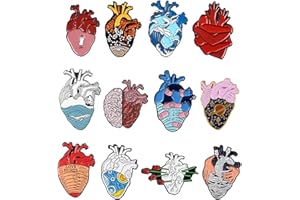 hetuioiyster 14 Stili Anatomico Cuore Spilla Kit Scientifico Cuore Smaltato Spilla Set Spilla Moda Unisex