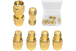 CISHOW 6 STK SMA Antennenadapter Kit, Koaxialadapter Anschlusskit, HF Adapter Kit, HF Steckverbinder, RF-Koaxialadapter Vergoldung Adapter für Funksignal-Verlängerungskabel, SMA-J、K、KE、IPEX