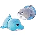 Goliath Games Flip-a-Zoo Mushmillows: Shark & Dolphin | The Toy that Flips For You! | 2-in-1 Super Squeezable, Squashy Pals | 15-inch Reversible Plush