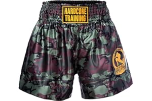 Hardcore Training Classiс Muay Thai Luncha Pantalones Cortos Hombre Negro Blanc Azul Rojo Camo Kickboxing Boxeo MMA Combat Sport Sparring