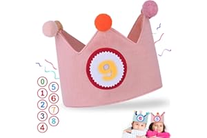 JUNUNDJING Geburtstagskrone Mädchen Junge Kinder, Krone Geburtstag Jungen Mädchen, Kinder Partyhüte Mit Zahlen Von 0-9, Deko Kindergeburtstag Deko Geburtstag Junge Mädchen Krone Kinder Partyhüte