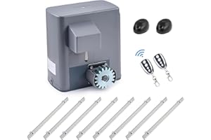 CO-Z 600KG Motores Puertas Correderas con 4M Cremallera de Acero, 2 Control Remoto 280W Motor de Puerta Corredera para Puerta de Jardín, Garaje