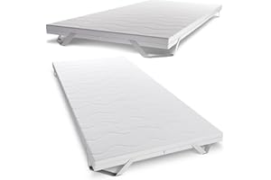 ‎KNERST KNERST Matratzenauflage 90x200cm - Praktischer und strapazierfähiger Topper 90x200cm aus Komfortschaum - 6cm Höhe - Gel Topper 90x200 - atmungsaktiv, anpassbar und pflegeleicht - idealer Schlafkomfort