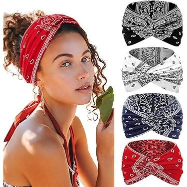 Tihebax Set 3 Fasce Per Capelli In Pelle Rossa – Morbide E Imbottite, Antiscivolo, Fatte A Mano Per Donne