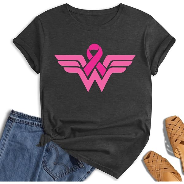 T-shirt Femme "Ancré Dans L'espoir" Sensibilisation Cancer Du Sein - 100% Coton - Tailles S à 3X - Neuf Sans étiquettes