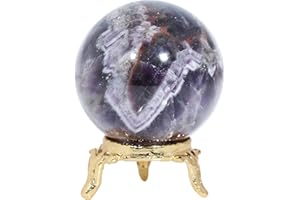 FASHIONZAADI Amethyst Gemstone Sphere Ball with Stand for Chakra Balancing Feng Shui Handmade Ball Reiki Healing Crystal Divination Stone Sphere Ball Spiritual Gift & Home Decor Size :- 30-40 Mm
