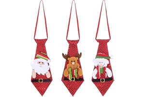 Veemoon 3PCS Weihnachten Krawatte Funny Weihnachtskrawatte Funny für Weihnachten Kostümzubehör Xmas Party Deko Kostüm Zubehör Herren Geschenk