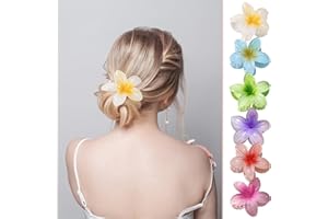 SBYHBHYDS 6 Stück Ei-Blume Haarklammer für Dickes Dünnes Haar,rutschfeste Acryl niedliche Blumen Haarspangen Große Haarklammern für Frauen Mädchen Haarstyling Strand Party Pool Urlaub Zubehör