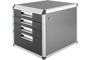 DCSYOG Cassettiera con chiusura a 4 scomparti, in lega di alluminio, per documenti e documenti