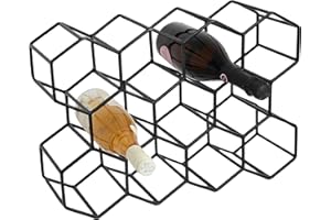 DIVCHI Wine Rack 11 Bottle Holder No Need Assembly Modern Metal Wire Wine Storage for Countertop Table Top Coffee Bar & Kitchen | Champagne Racks | Beer Stand (Black)
