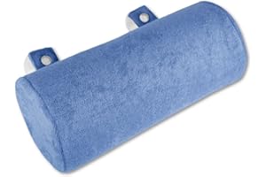 Arsvita Badewannen-Kissen mit Saugnäpfen, weicher Bezug in vielen Farben und Größen, Komfort Badekissen Nackenrolle (Größe: Ø11 x 25cm - Spa Ausführung in der Farbe: hellblau)