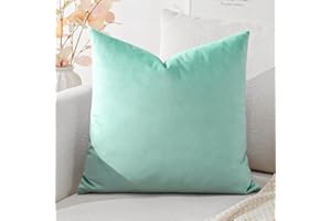 Artscope Luksusowe aksamitne poszewki na poduszki Dekoracyjne kwadratowe poszewki na poduszki Miękkie, jednokolorowe poszewki na poduszki do sofy, kanapy, sypialni, dekoracja domu 45 x 45 cm Zielony