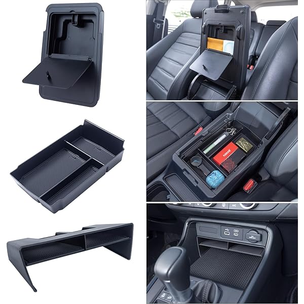 EDBETOS Center Console Organizer Tray For 2023-2025 Honda CR-V – Black ABS Tray For Extra Storage In CRV Hybrid, EX, Sport & More