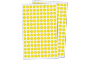 TOWNSTIX Pack de 3000, 1cm Gomets Colores Pegatinas Redondo Adhesivos - Amarillo