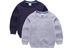 DCUTERQ Bébé Garçons Enfants Manches Longues Coton Sport Pull Tops Col Rond Sweatershirt Chemise Sweat Shirt 1-8 Ans