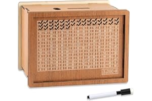 BINGGUNYO Tirelire en Bois - sans Ouverture 17X12.5X7 cm Tirelire Enfant-Adulte Tirelire a casser, Objectif d'économie (3000)