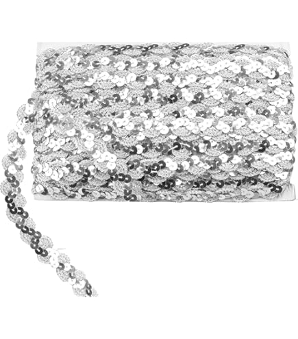 Nastro Con Paillettes - 15 Metri, Oro, Per Cucito Fai Da Te, Costumi E Decorazioni