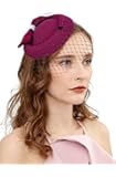 Fascinators Hats 20s 50s Hat Pillbox Hat Cocktail Tea Party Headwear with Veil for Girls and Women