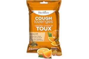 HERBION CANADA Herbion Naturals Pastilles au goût d'orange, 25 pastilles - Élimine la congestion nasale, apaise les maux de gorge ; pour adultes et enfants de 12 ans et plus