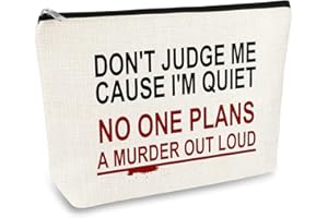 MIKELA True Crime Gift Makeup Bag for Women Cosmetic Bag True Crime Fan Gift True Crime Podcast Lovers Gifts Horror Quotes Gift Hallowen Day Gift True Crime Lovers Gift Travel Pouch Funny Serial Killer Gift