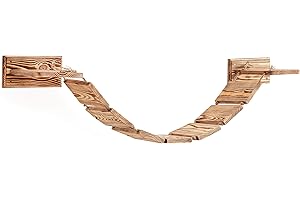 NOVECRAFTO IK Style Grand pont mural pour chat - En bois massif et cordes solides
