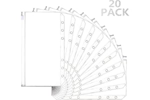 Mlife Cash Envelope, 6 Holes Budget Binder Pockets,Zipper Folders for A6 Size Notebook Binder,Cash Organizer Money Saving Binder Accessories (20pcs)