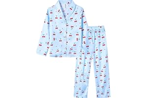 Ewbob Schlafanzug Mädchen Kinder,Niedliche Pyjamas Sets,Satin Pyjama für Mädchen 5-14 Jahre