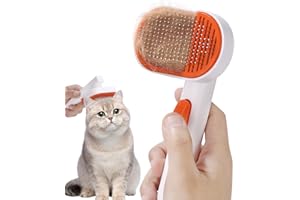 Cexovo Brosse Chat Autonettoyante brosse Chiens Chats Autonettoyante Long Court,brosse pour Chat Poil,Poils en Acier et Silicone Brosses de Toilettage pour Animaux