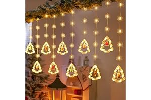 JEONDFG Weihnacht 3 Meter Weihnachtsbeleuchtung Fenster Lichtervorhang Innen,120 LED Weihnachtsdeko Fenster Beleuchtet,Fensterbeleuchtung Weihnachten mit Lichterkette für Innen/Außen Fenster Weihnachtsdeko