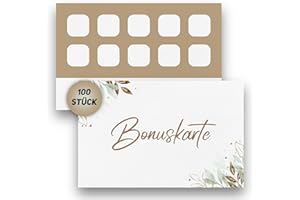 ‎BARTSCHIBÄR 100 Bonuskarten mit neutralem Motiv in Bambus Farben (Bonuskarten, 100 Stück)