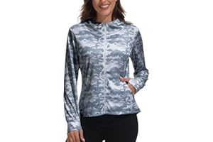 MoFiz Chaquetas Deportivos Mujer Sudaderas con Capucha Manga Larga Cremallera para Correr Fitness Tops