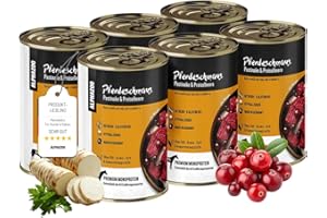 alphazoo Uczta dla koni, 6 x 400 g dla psów, monoproteina, bez zbóż, karma dla psów, mokra karma, konia z pasternakiem i żurawiną, bez zbóż