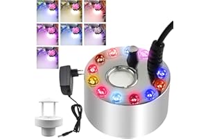 VEGOATY Ultraschall Vernebler, Mini Nebelmaschine mit 12 LED-Licht Nebler Fogger Halloween Cauldron Deko Nebelbrunnen für Wasserbrunnen Hexenkessel Halloween