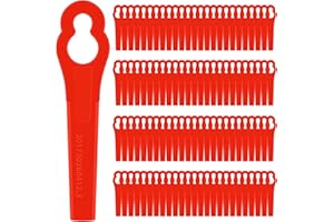 Dreafly Lames de Tondeuse 100pcs Lame Coupe Bordure pour RT250 Jardin pelouse Tondeuse Accessoires, Lames de Rechange à Gazon en Plastique Lame Debrouissalleuses pour Jardin et Pelouse Coupe Bordures