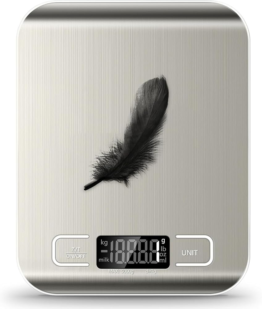 ARVALE Platin Mutfak Terazisi Dijital Tartı Hassas Lcd Ekranlı 5 Kg