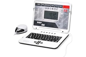 Happiegg Kids Laptop - Educational Toy for Children with 80 Activities to Learn English Words, Math, Play Games and Music, Christmas Birthday Gifts for Boys Girls, White