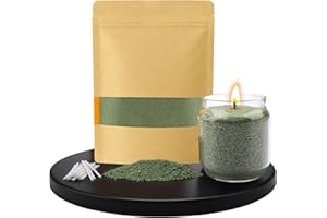 BOLOSA Pearled Candle Sand and Wicks, 800g Warmnest Candle Sand Refillable Pearled Candle Sand with 20 Pcs Candle Wicks, Long Lasting Candle Sand Powder Snow Wax (Dark Green)