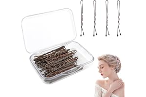 MTSKAEO Mollette per capelli Fermagli per capelli,60 pezzi Forcine per Capelli dal design ondulatocapelli aghi, Capelli Fermagli 1.77inch e Marrone.
