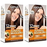 Kativa - Kit lisciante brasiliano con cheratina e olio di argan PACK 2 x 150 ml