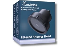 MyHalos® Filtered Shower Head for Hard Water Filter - High Pressure Chlorine Shower Head Filter for Hard Water Softener Showerhead, Easy Install, for Hair & Skin, Filtering (Black)