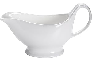 Maxwell & Williams White Basics Salsera Grande de Porcelana, 22,5 x 9 x 13,5 cm, 400 ml – Blanco