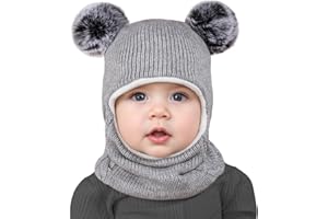 HEONSATI Cappelli Bambino Bambina Passamontagna Cappellino a Maglia Bambino Cappello Con Orecchie Dopo Sci 0-24 Mesi Regali Berretto Neve Caldi Turbante Lavorato Sciarpa Con Cappuccio Berretti Per Bambini