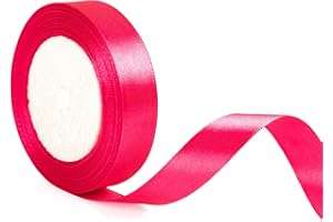 YAAVAAW 22 m x 20 mm de ruban large rose vif épais magenta pour voiture de mariage, ruban de satin rose magenta de 4/5 pouces d’épaisseur pour emballage cadeau mariage Noël anniversaire ruban pour cheveux