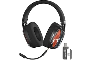 EWEADN x ATTACK SHARK L60 LIGHTSPEED Cuffie da Gioco, Cablata/2.4G/Bluetooth, Ultra-light Cuffia Wireless Multipiattaforma per Gioco e Mobile, Microfono Staccabile, Volume Stereo per PC/Phone-Nero