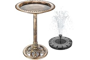 AISITIN Fuente Solar de 2,5 W, Decoración de Jardín，Balcón, Cuenca para Pájaros,